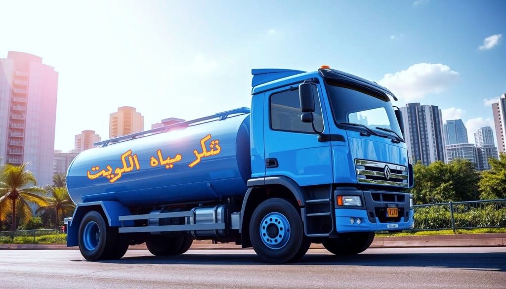 سيارة تنكر مياه جاهزة لتوصيل الطلبات في الكويت